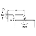 Комплект с душ глава 380 mm, 1 струя Grohe Rainshower Cosmopolitan 310 26066DC0 – Grohe 11.8.35.0014 - siko.bg Комплект с душ глава 380 mm, 1 струя Grohe Rainshower Cosmopolitan 310 26066DC0 – Grohe 11.8.35.0014 – миниатюра 2
